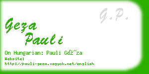 geza pauli business card